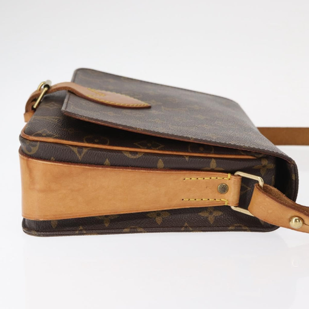 Louis Vuitton Cartouchiere Handbag Monogram Canvas Brown Canvas Shoulder Bag