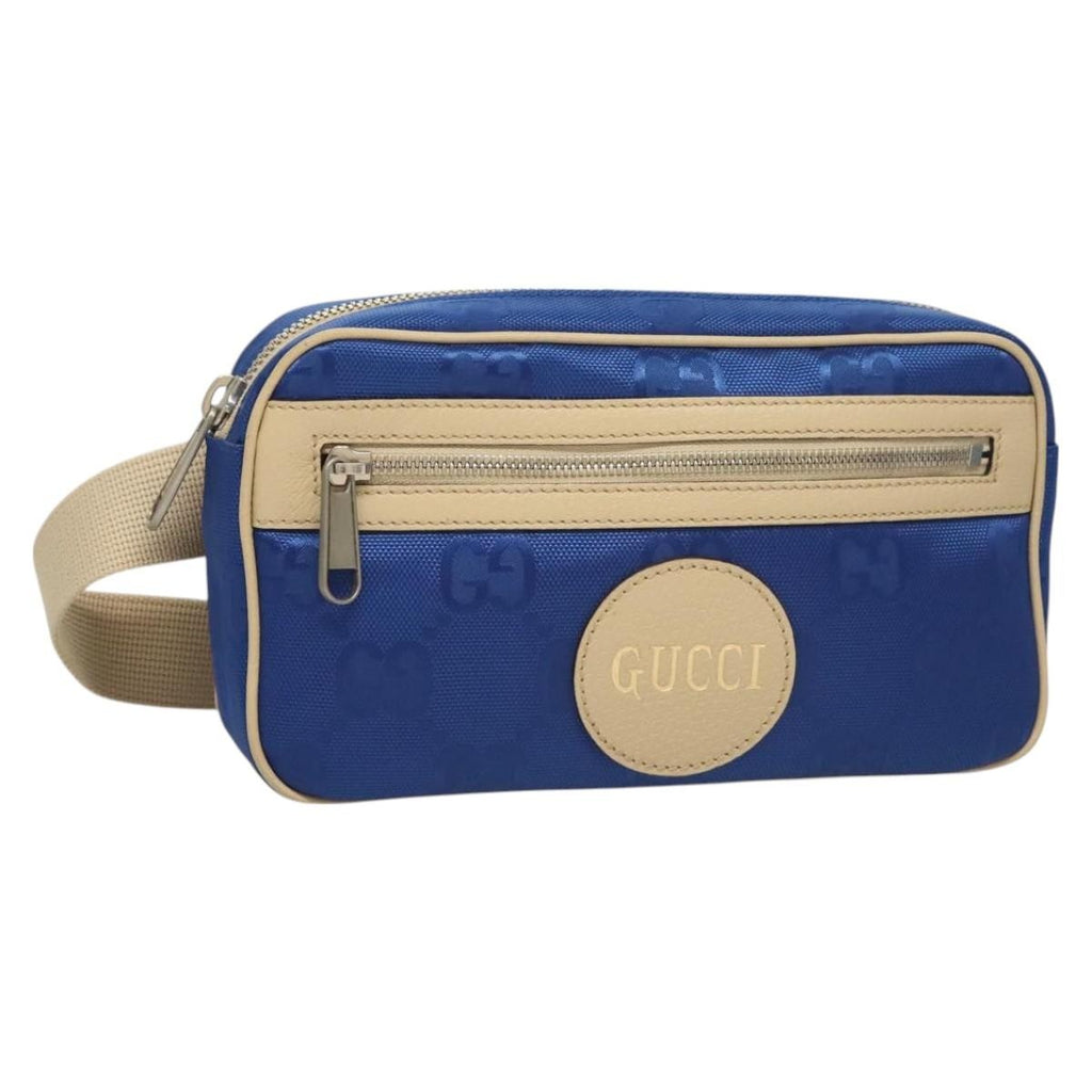 Gucci Off The Grid Belt Bag Gg Econyl Blue Canvas Shoulder Bag Bag (Pre-Owned)