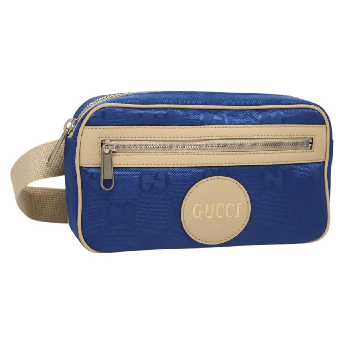 Gucci Off The Grid Belt Bag Gg Econyl Blue Canvas Shoulder Bag Bag (Pre-Owned)