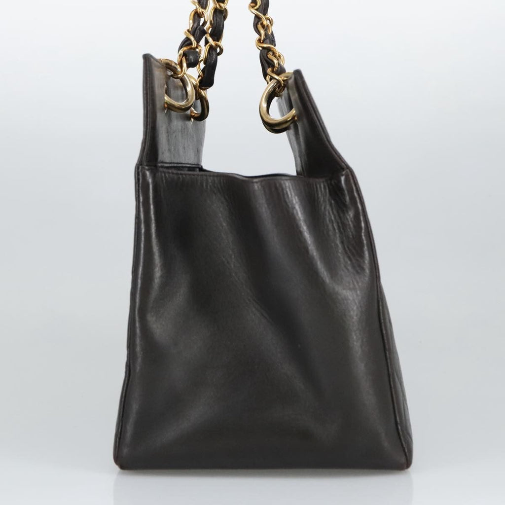 Chanel Vintage Grand Shopping Tote Quilted Lambskin Black Leather Tote Bag Bag