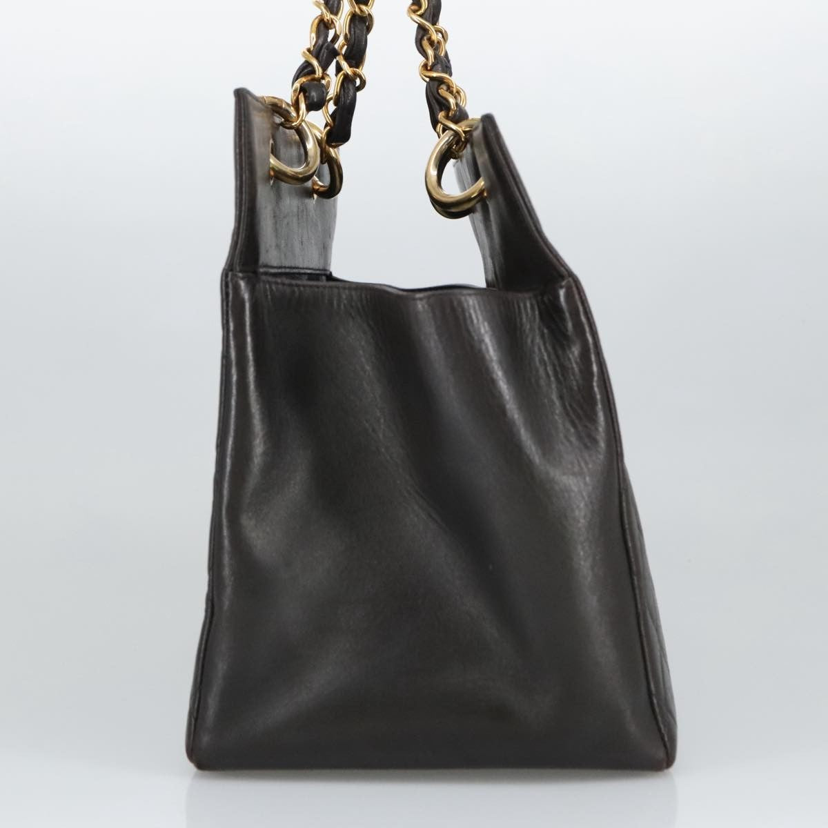 Chanel Vintage Grand Shopping Tote Quilted Lambskin Black Leather Tote Bag Bag