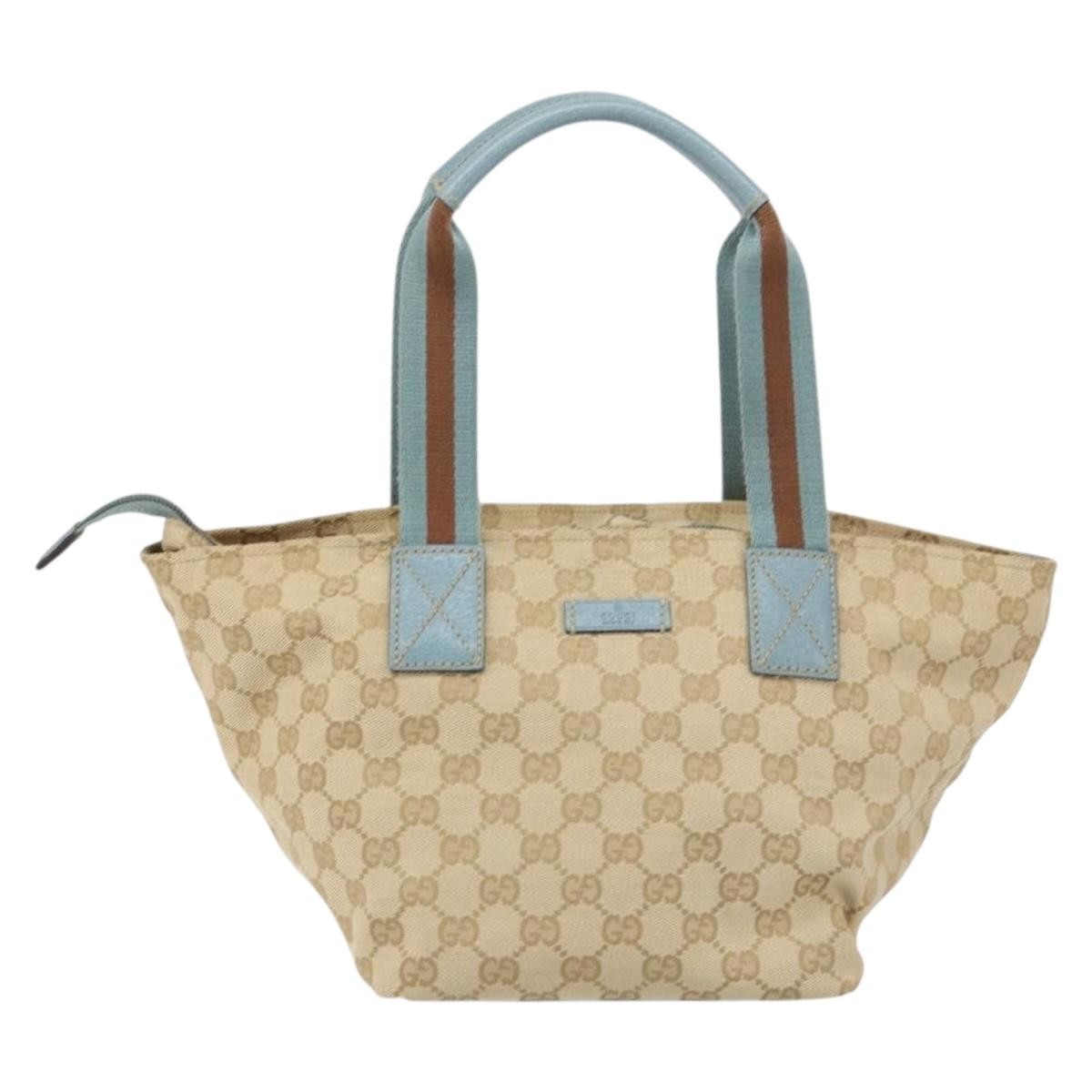 Gucci Web Zip Tote Gg Canvas Beige Canvas Tote Bag Bag (Pre-Owned)