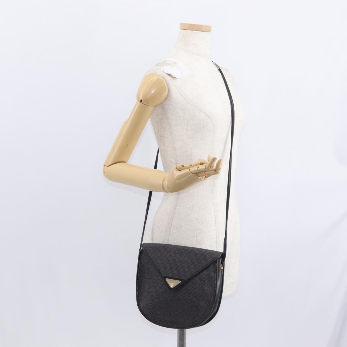 Saint Laurent Vintage Shoulder Bag Canvas Black Canvas Shoulder Bag Bag (Pre-Owned)