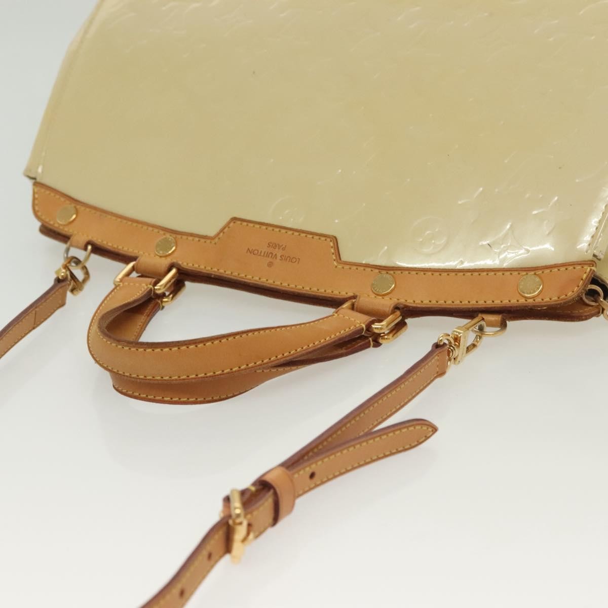 Louis Vuitton Blair Monogram Vernis Beige Patent_Leather Handbag