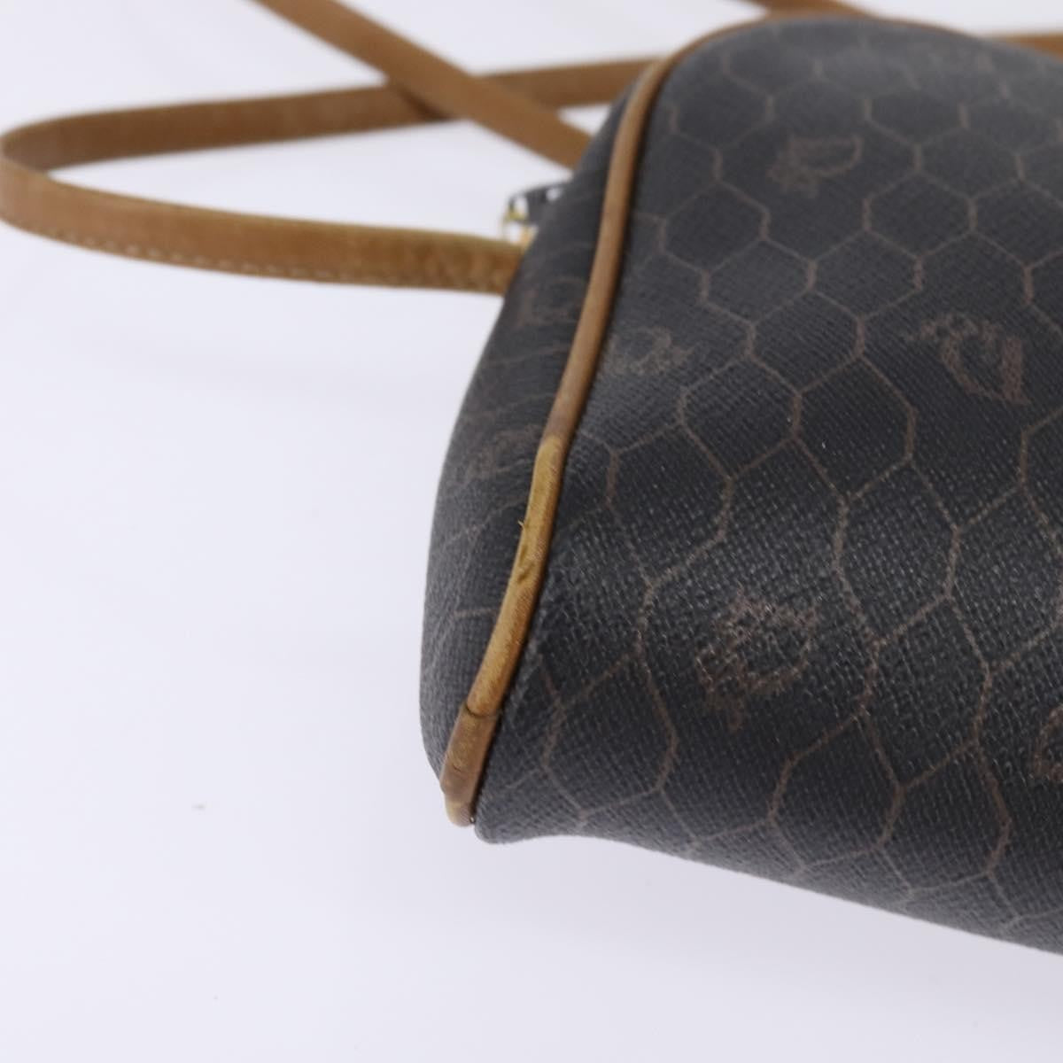 Christian Dior Vintage Honeycomb Shoulder Bag Canvas Black Canvas Bag (Pre-Owned)