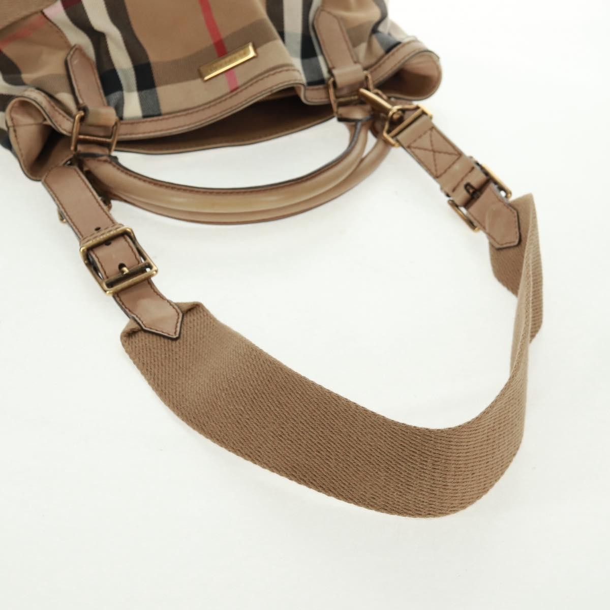 Burberry Brecon Convertible Tote House Check Canvas Beige Canvas Tote Bag