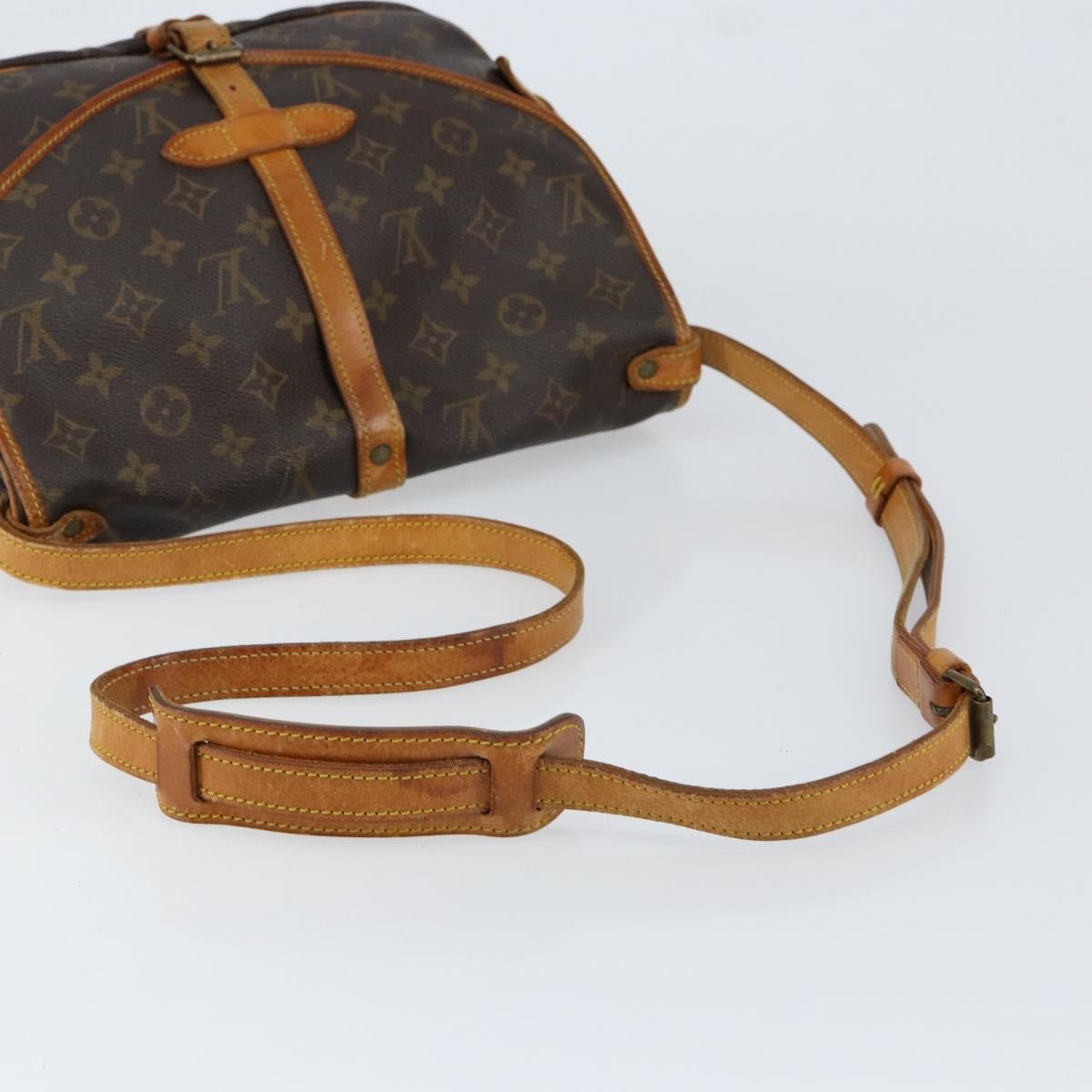 Louis Vuitton Saumur Handbag Monogram Canvas Brown Canvas Shoulder Bag