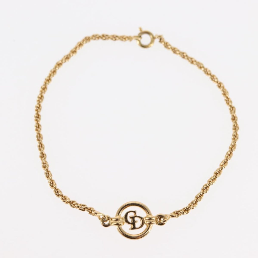Christian Dior Vintage Logo Bracelet Metal Gold Metal Bracelet Jewelry (Pre-Owned)