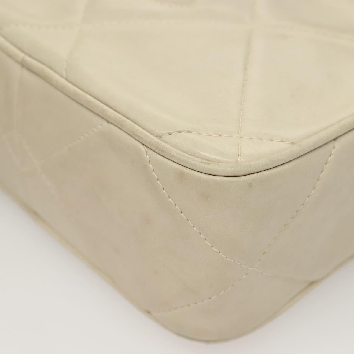 Chanel Vintage Diamond Cc Camera Bag Quilted Lambskin Beige Leather Shoulder Bag Bag