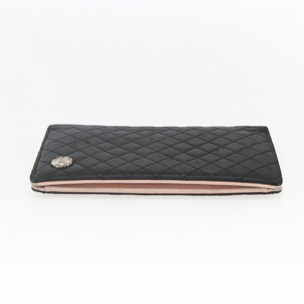 Chanel Vintage Cc Bifold Wallet Leather Black Leather Wallets Accessory