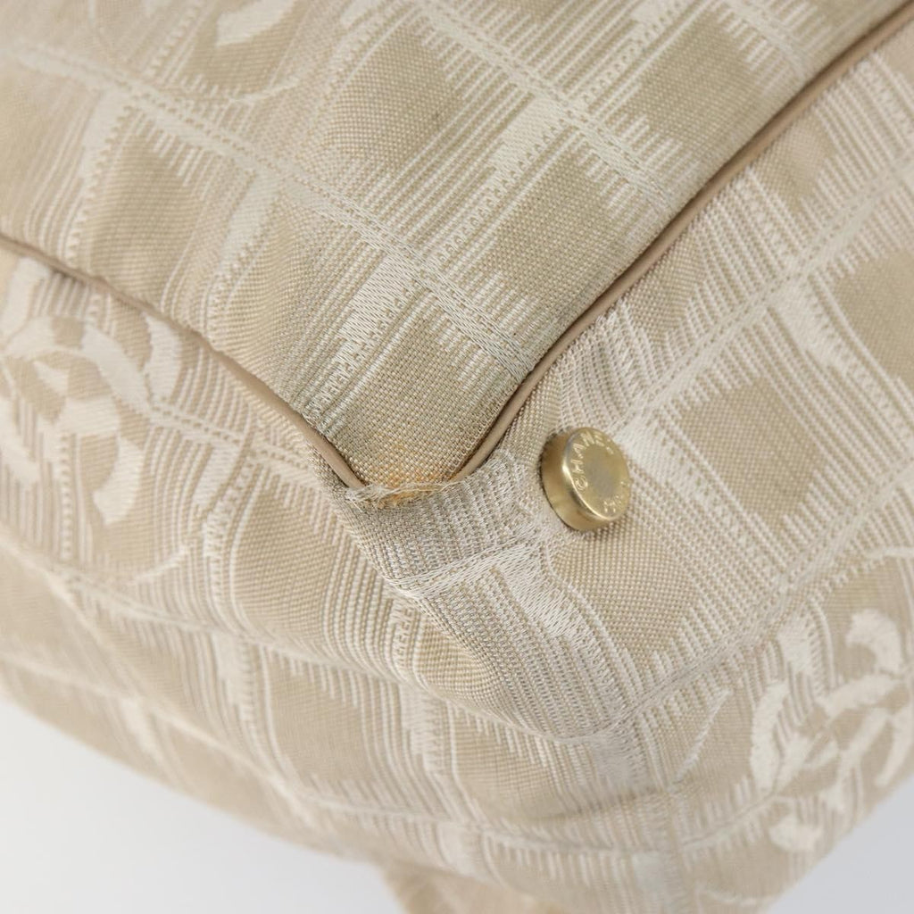 Chanel Travel Line Tote Nylon Beige Nylon Tote Bag Bag