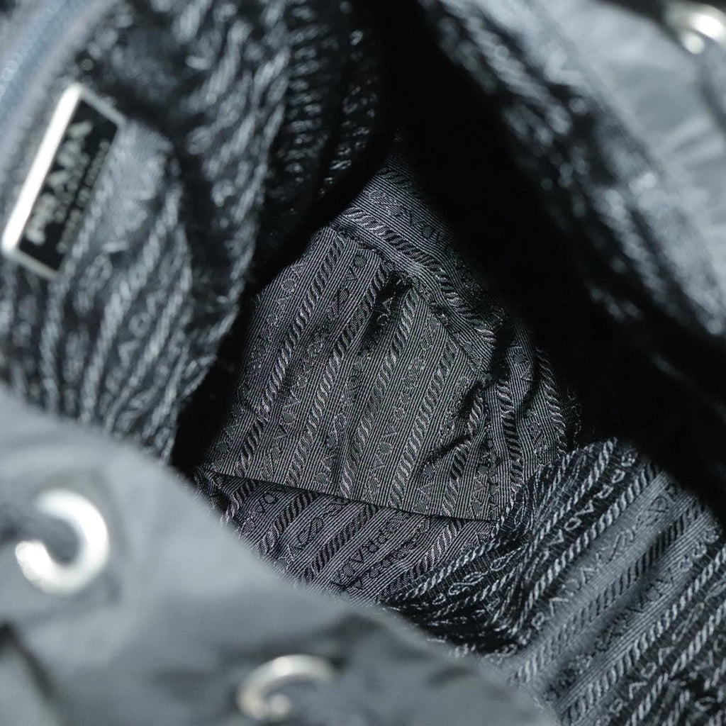 Prada Double Front Pocket Backpack Tessuto Black Nylon Backpack Bag