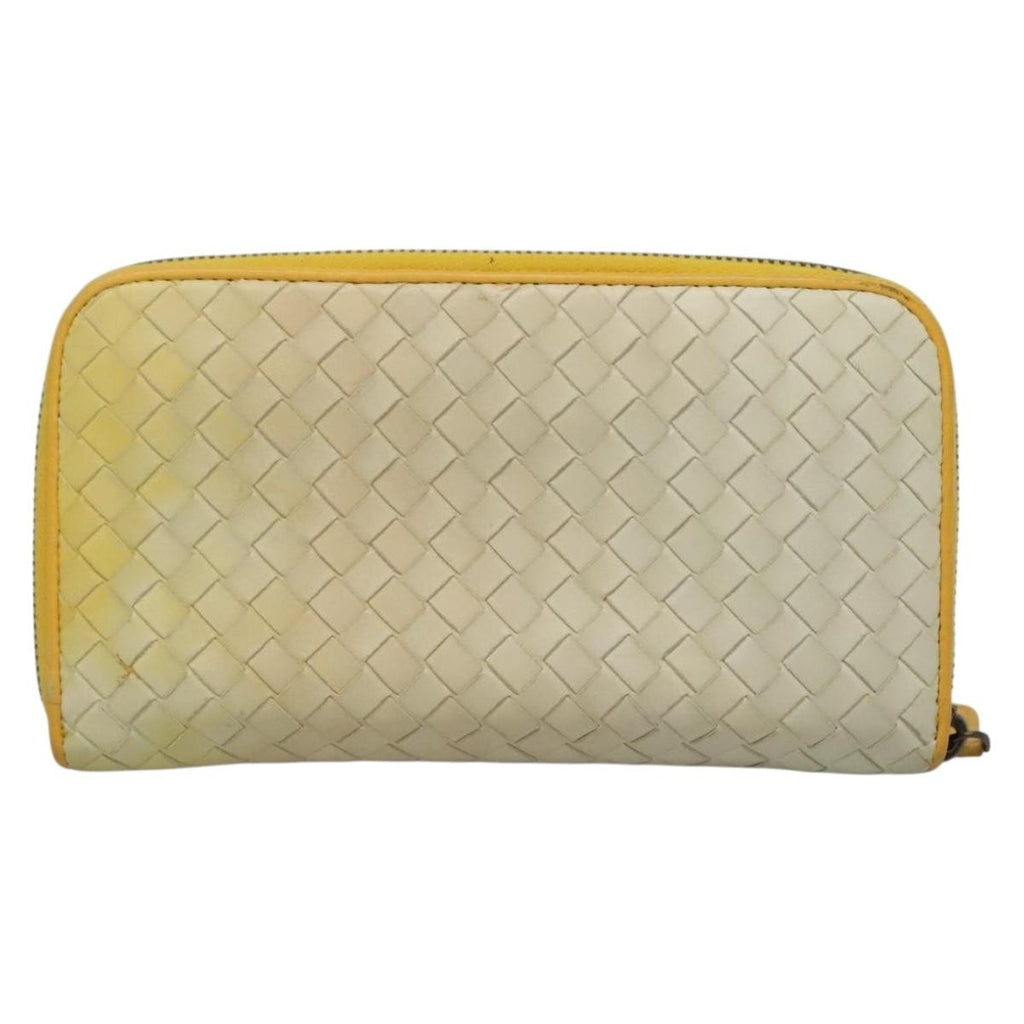 Bottega Veneta Intrecciato Long Zip  Wallet Leather Beige Leather Wallets Accessory