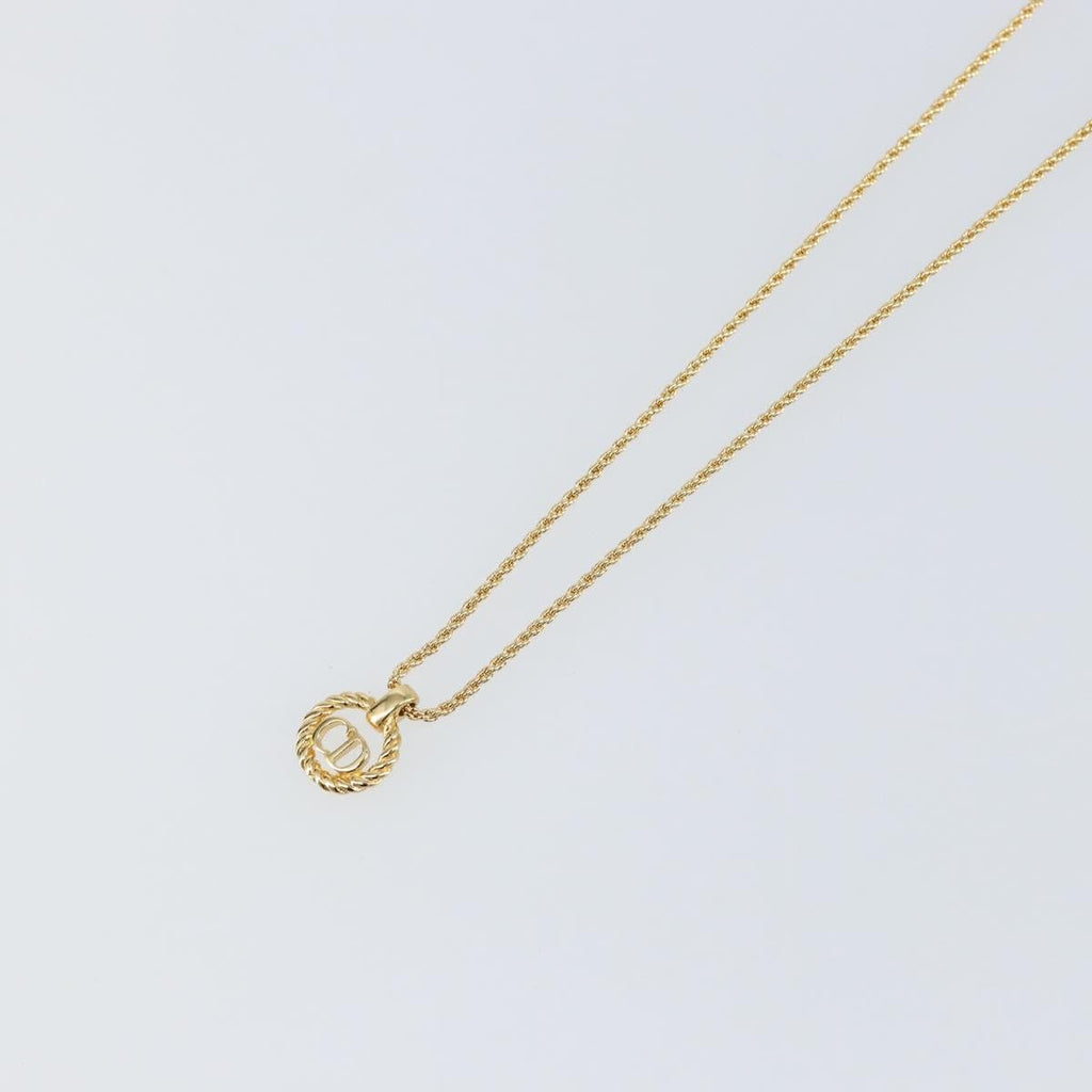 Christian Dior Cd Pendant Necklace Metal Gold Metal Jewelry (Pre-Owned)