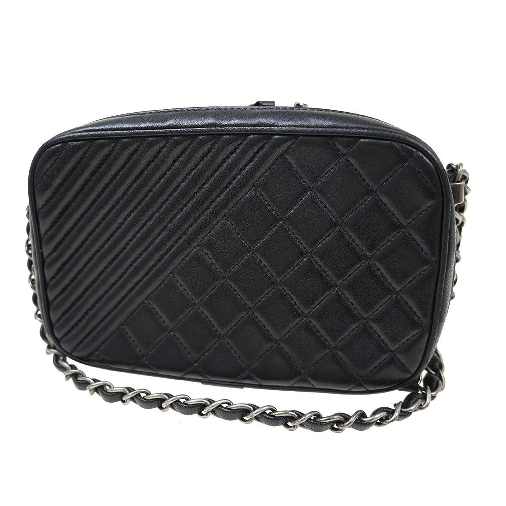 Chanel Coco Boy Camera Bag Quilted Leather Black Leather Shoulder Bag Bag