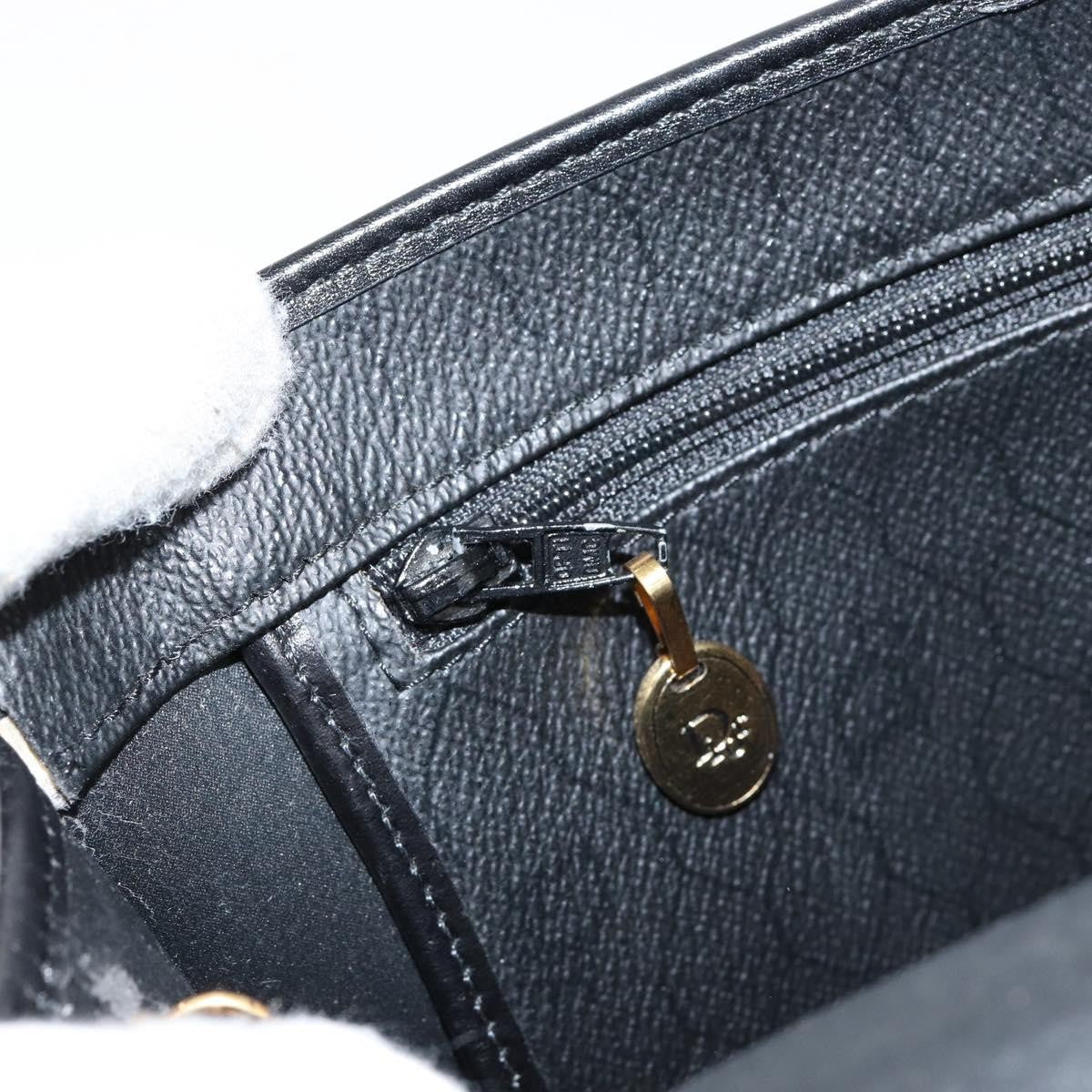 Christian Dior Vintage Honeycomb Flap Crossbody Bag Coated Canvas Black Canvas Shoulder Bag Bag (Pre-Owned)