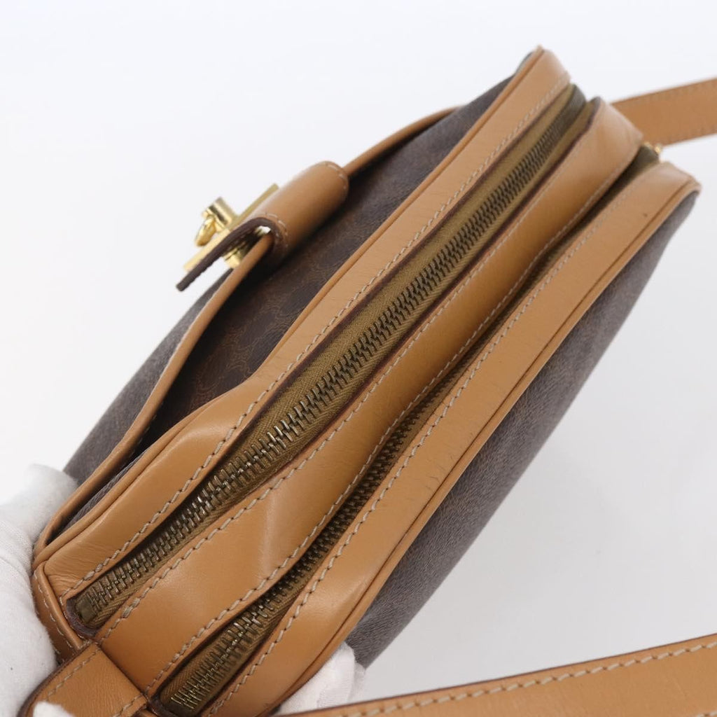 Celine Macadam Shoulder Bag Pvc Leather Brown Pvc Shoulder Bag Bag