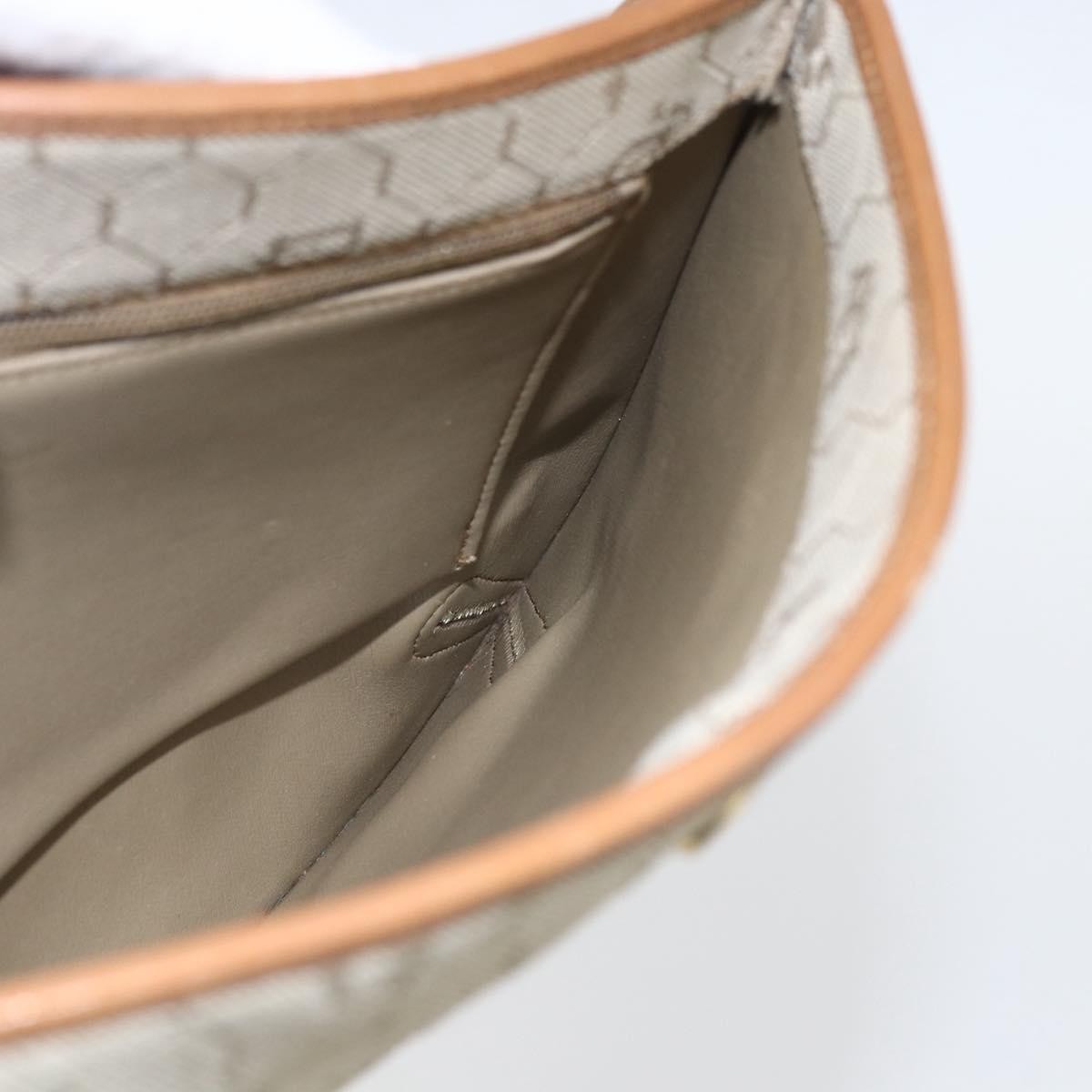 Christian Dior Vintage Honeycomb Shoulder Bag Canvas And Leather Beige Canvas Shoulder Bag Bag (Pre-Owned)