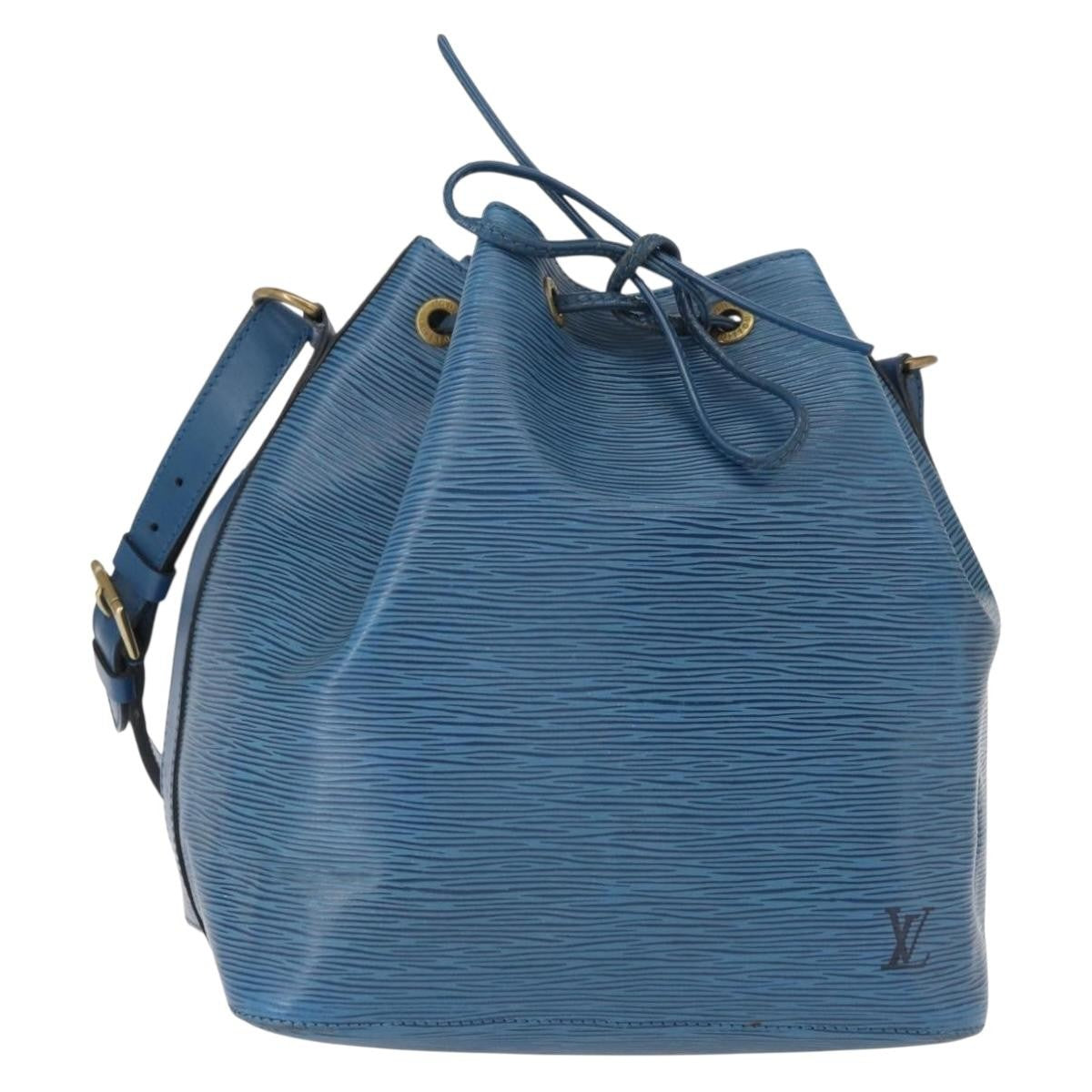 Louis Vuitton Petit Noe Handbag Epi Leather Blue Leather Shoulder Bag