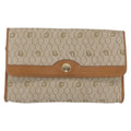 Christian Dior Vintage Honeycomb Chain Canvas Beige Canvas Shoulder Bag Bag (Pre-Owned)