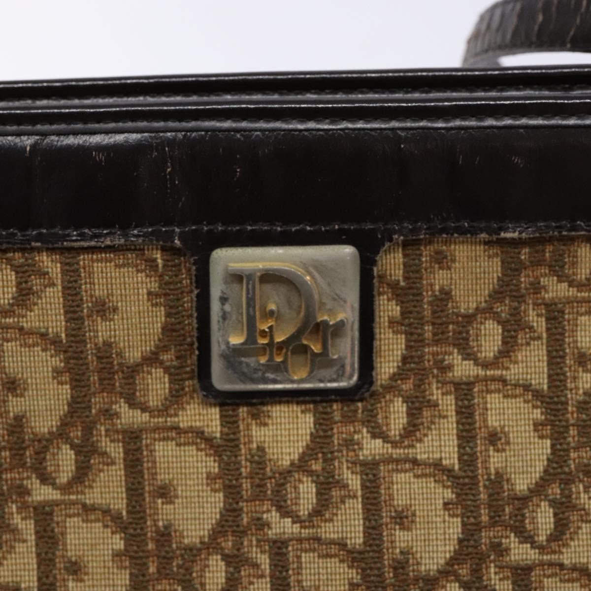 Christian Dior Vintage Trotter Shoulder Bag Canvas Brown Canvas Bag (Pre-Owned)