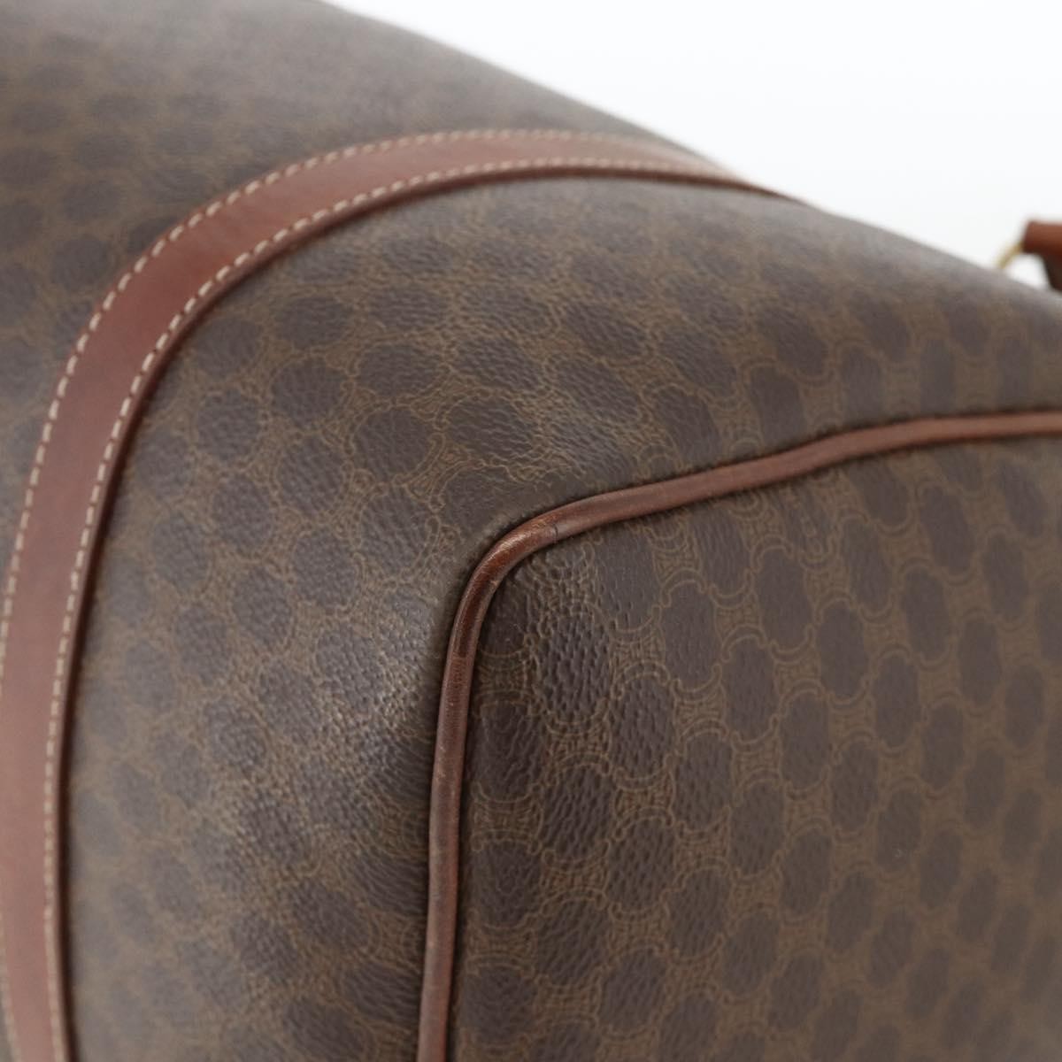 Celine Macadam Handbag Macadam With Leather Brown Canvas Handbag