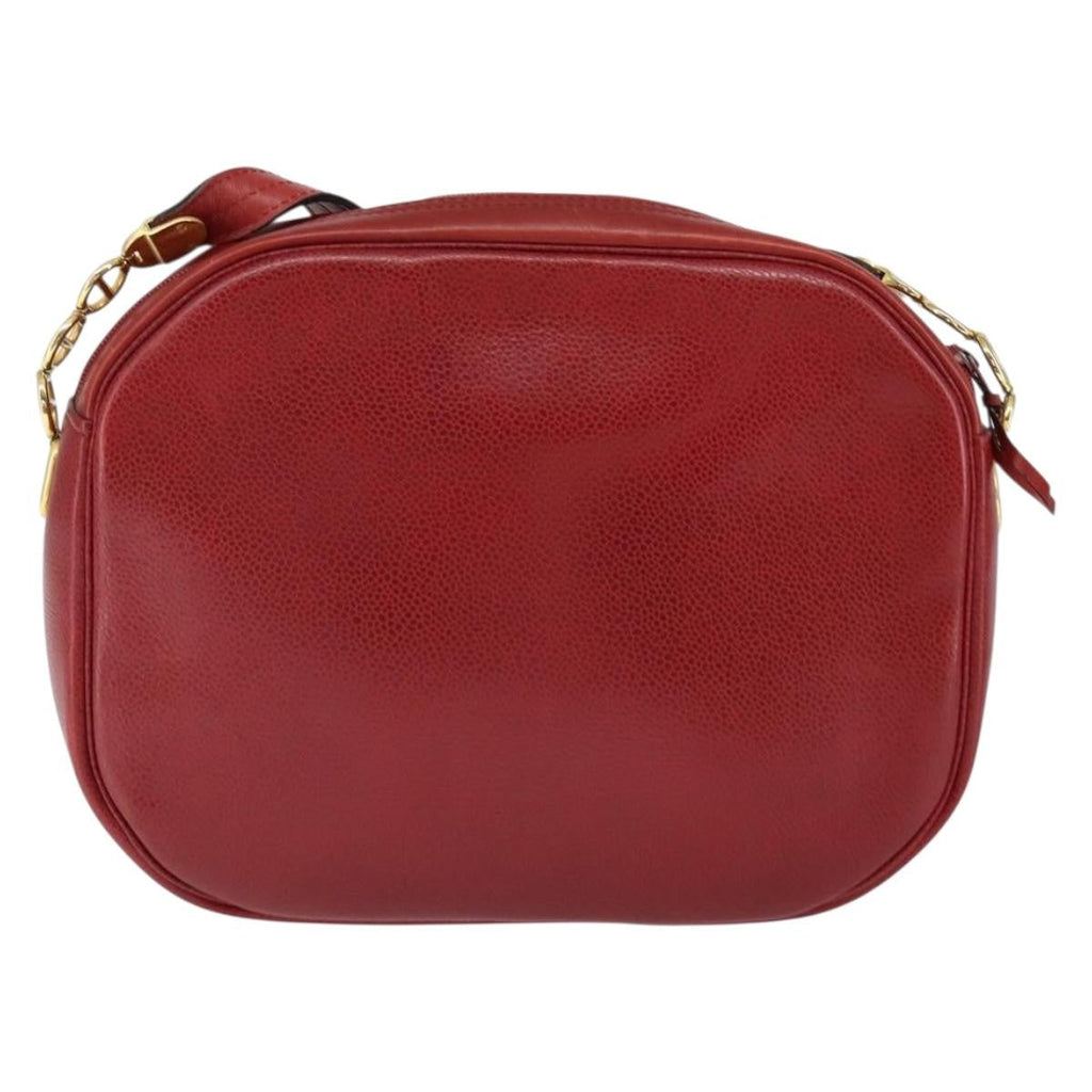 Christian Dior Vintage Shoulder Bag Leather Red Leather Shoulder Bag Bag (Pre-Owned)