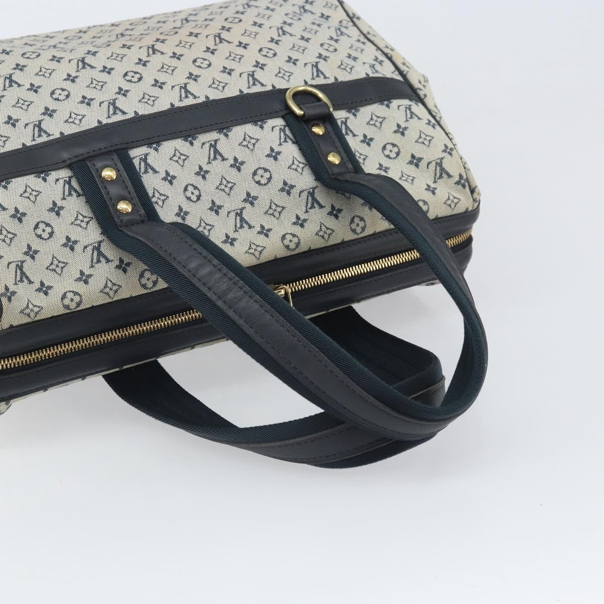 Louis Vuitton Josephine Handbag Mini Lin Blue Canvas Handbag