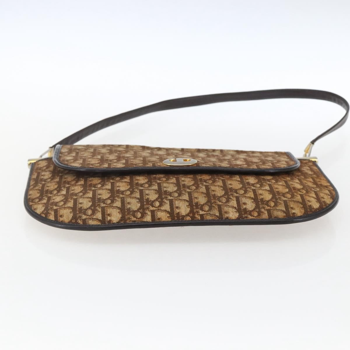 Christian Dior Vintage Trotter Shoulder Bag Canvas Brown Canvas Shoulder Bag Bag (Pre-Owned)