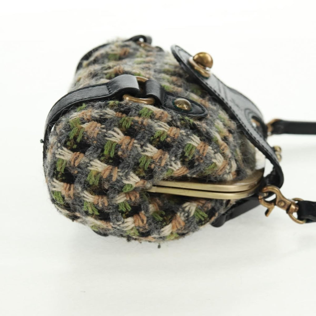 Burberry Blue Label Shoulder Bag Tweed Green Tweed Shoulder Bag