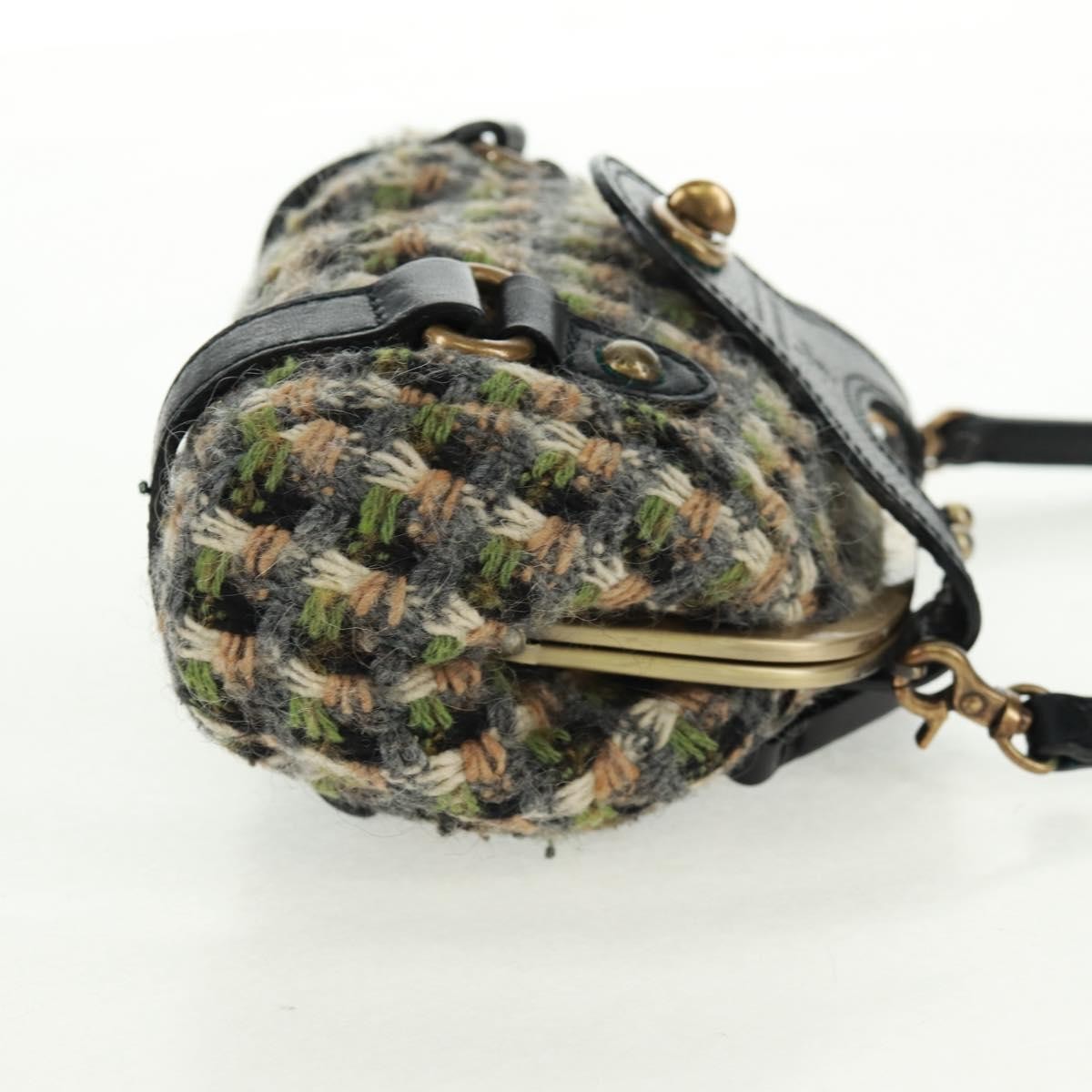 Burberry Blue Label Shoulder Bag Tweed Green Tweed Shoulder Bag