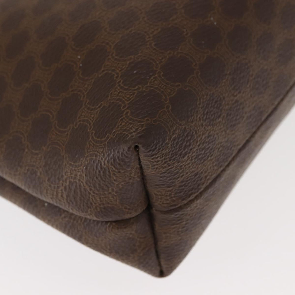 Celine Circle Logo Macadam Pouch Canvas And Leather Brown Canvas Clutche & Pouche Bag