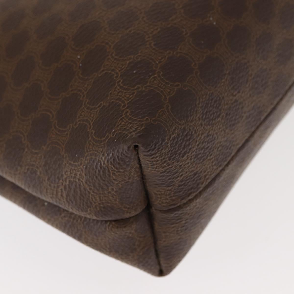 Celine Circle Logo Macadam Pouch Canvas And Leather Brown Canvas Clutche & Pouche Bag