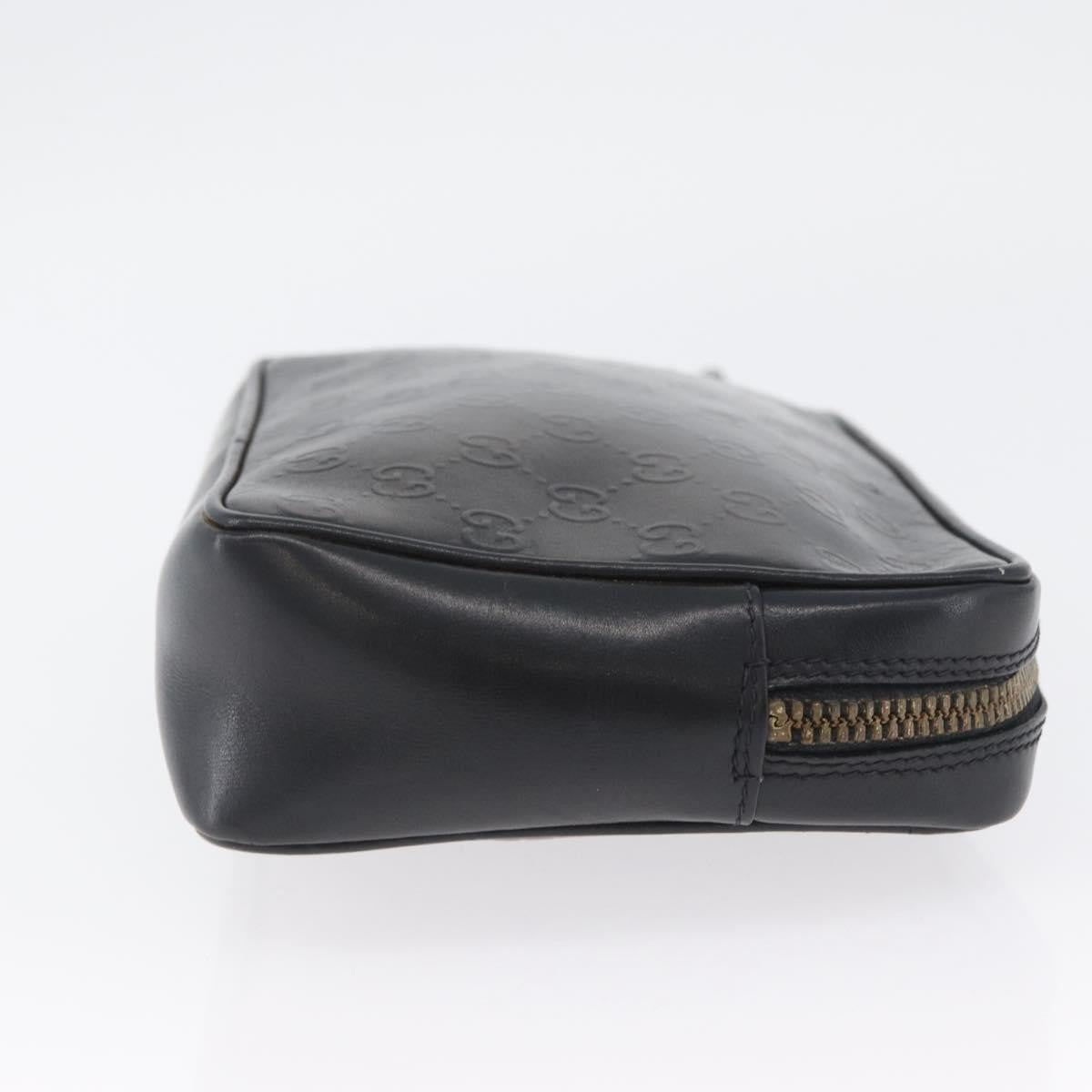Gucci Vintage Clutch Bag Leather Black Leather Clutche & Pouche Bag (Pre-Owned)