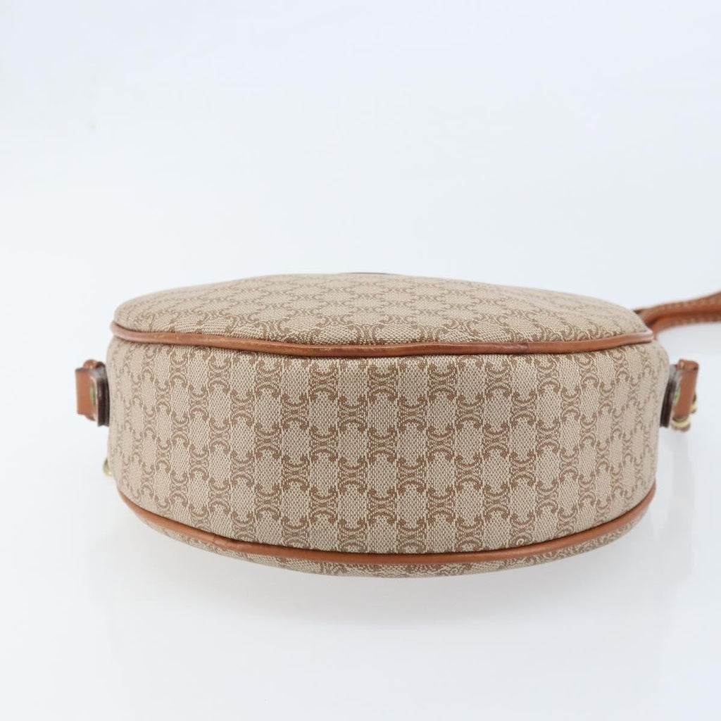 Celine Vintage Macadam Shoulder Bag Canvas And Leather Beige Canvas Shoulder Bag Bag