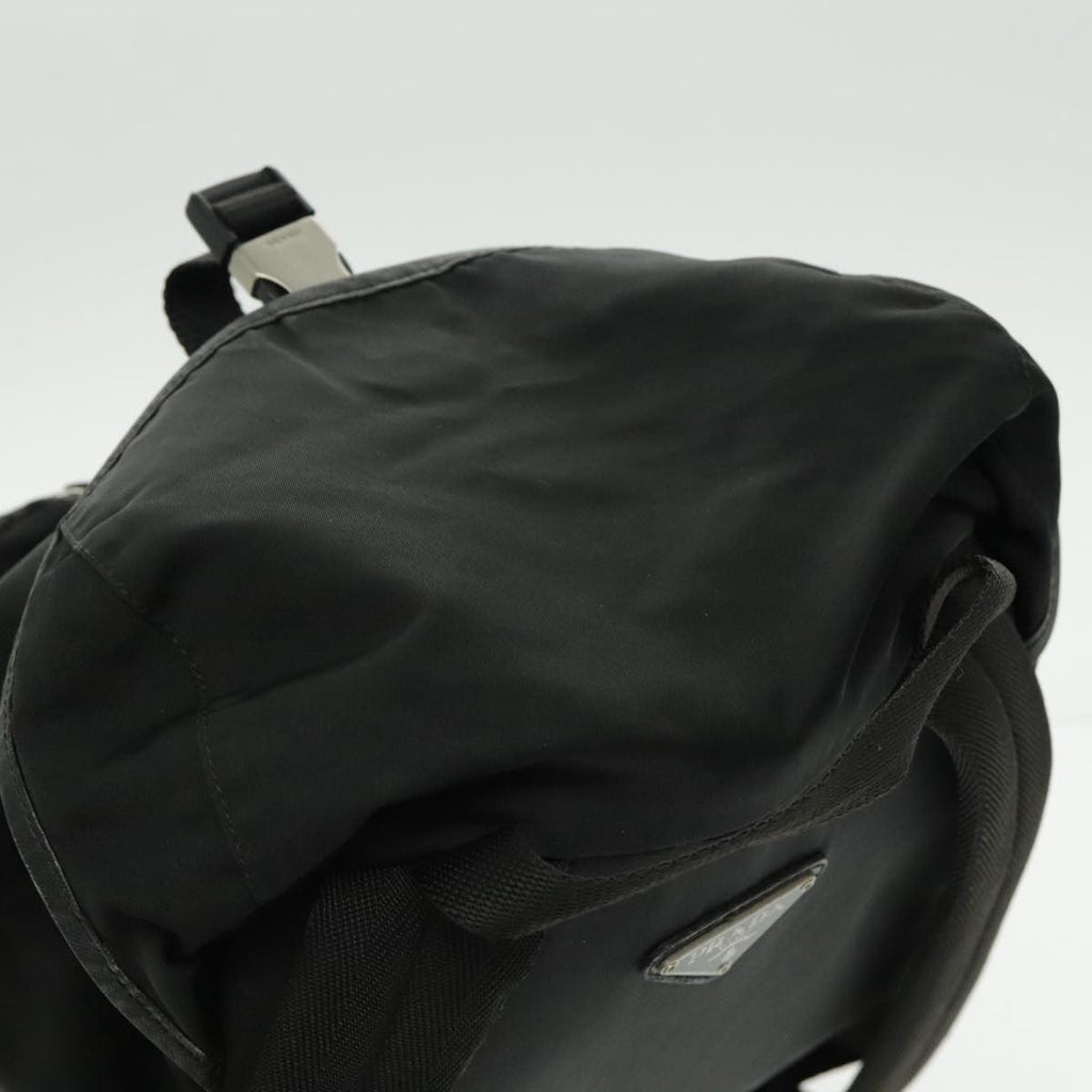 Prada Double Front Pocket Backpack Tessuto Black Nylon Backpack Bag