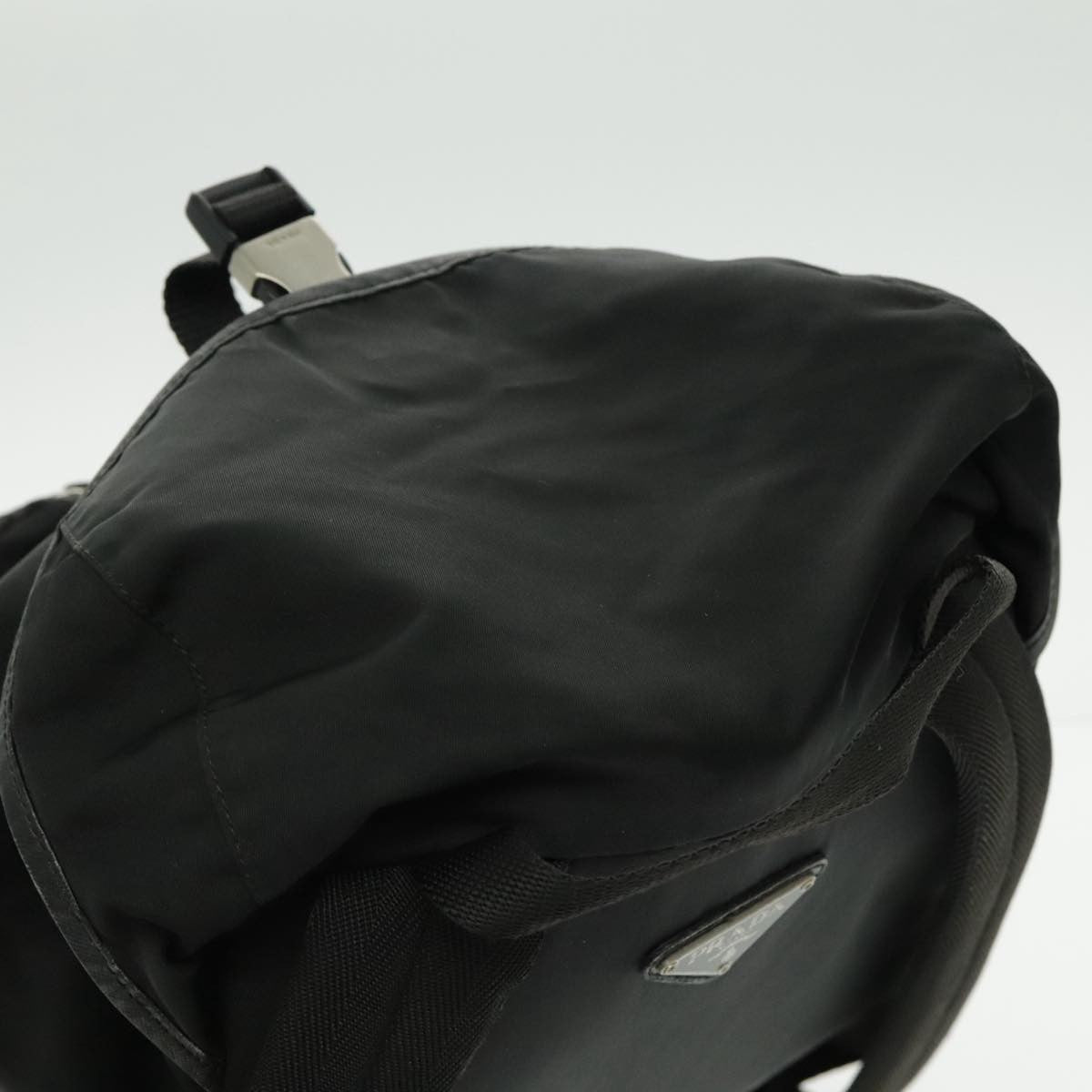Prada Double Front Pocket Backpack Tessuto Black Nylon Backpack Bag