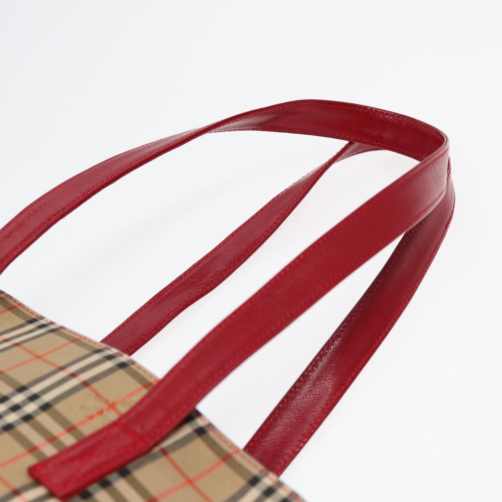 Burberry Nova Check Tote Canvas And Leather Beige Canvas Tote Bag