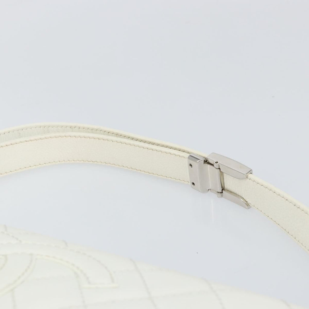 Chanel Vintage Timeless Cc Adjustable Shoulder Bag Quilted Calfskin White Leather Shoulder Bag Bag