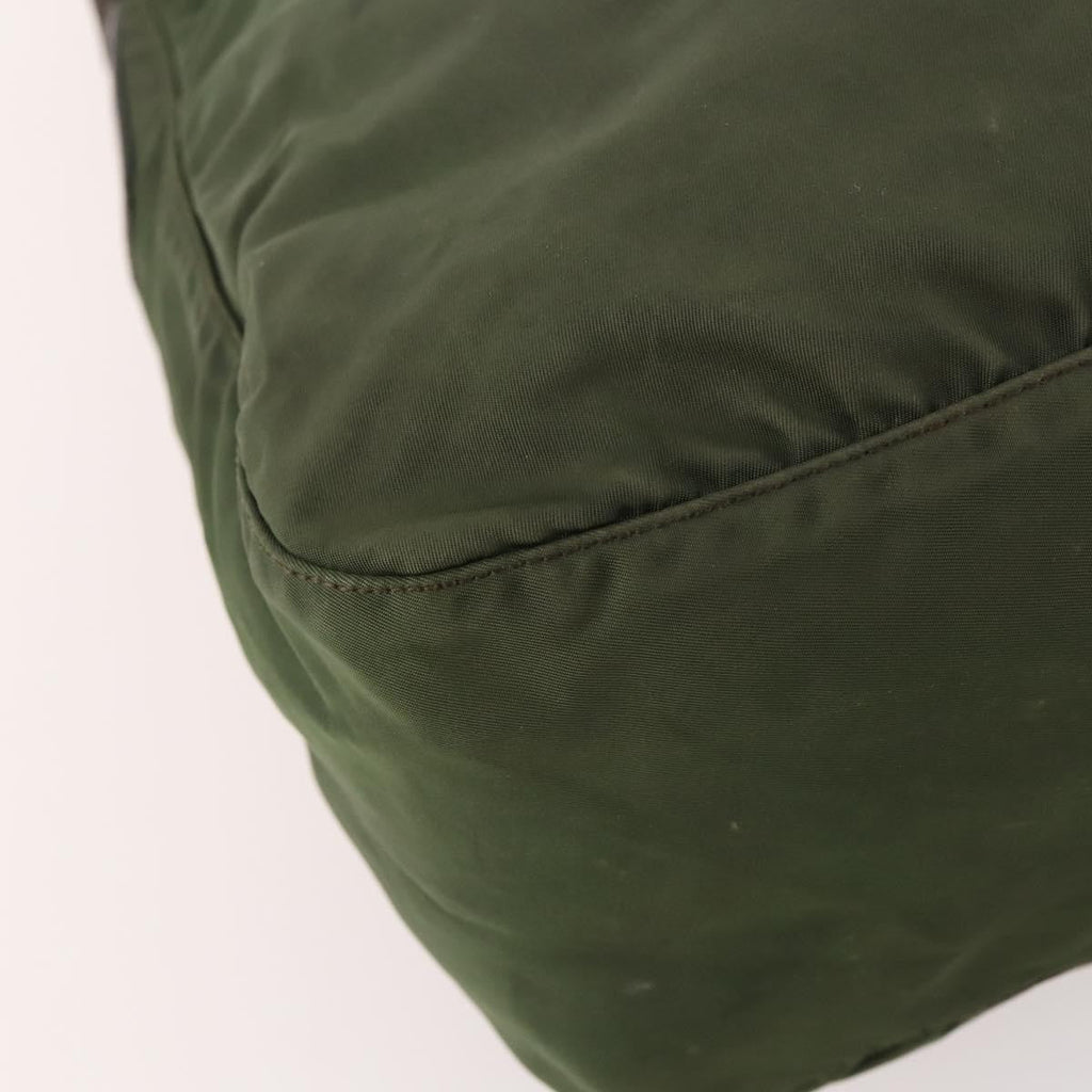 Prada Zip Top Messenger Bag Tessuto Khaki Nylon Shoulder Bag Bag