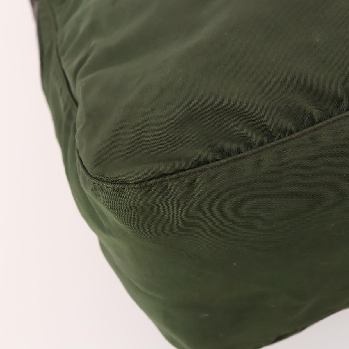 Prada Zip Top Messenger Bag Tessuto Khaki Nylon Shoulder Bag Bag