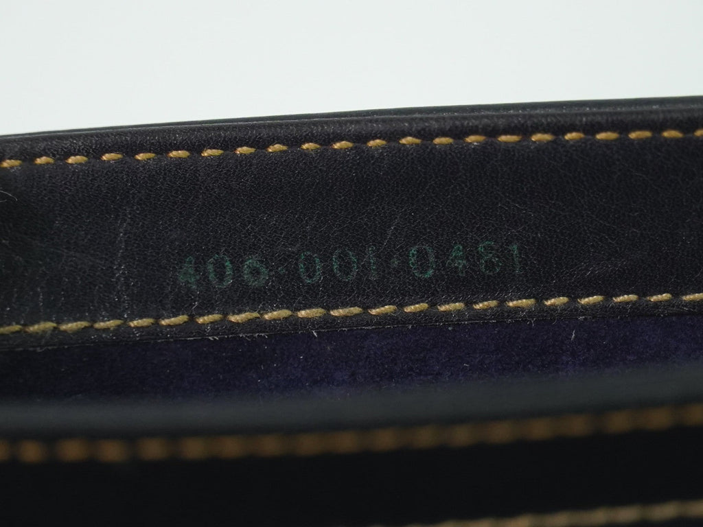 Gucci Vintage Shoulder Bag Leather Navy Leather Shoulder Bag Bag (Pre-Owned)