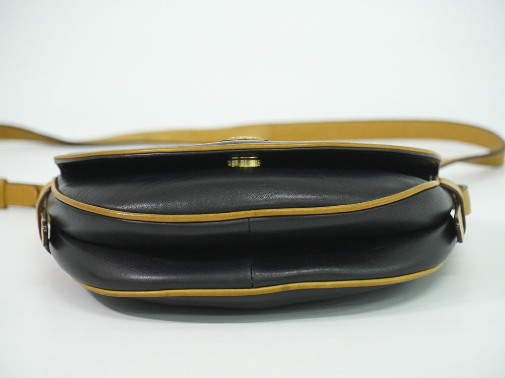 Celine Vintage Shoulder Bag Leather Black Leather Shoulder Bag Bag