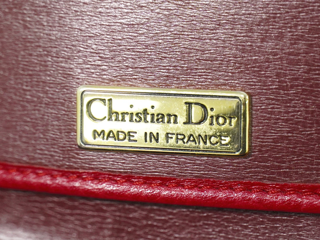 Christian Dior Vintage Shoulder Bag Leather Red Leather Shoulder Bag Bag (Pre-Owned)