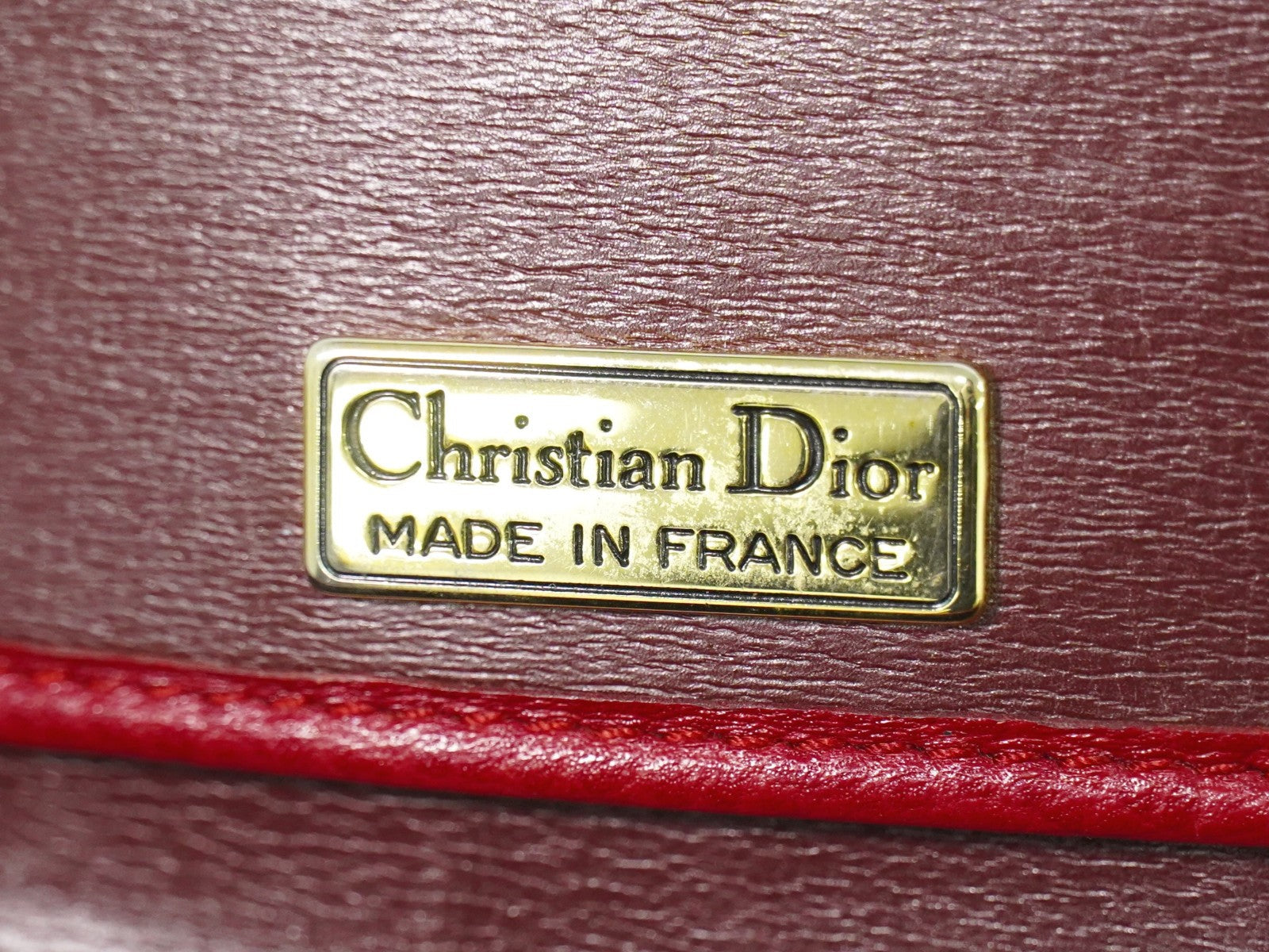 Christian Dior Vintage Shoulder Bag Leather Red Leather Shoulder Bag Bag (Pre-Owned)