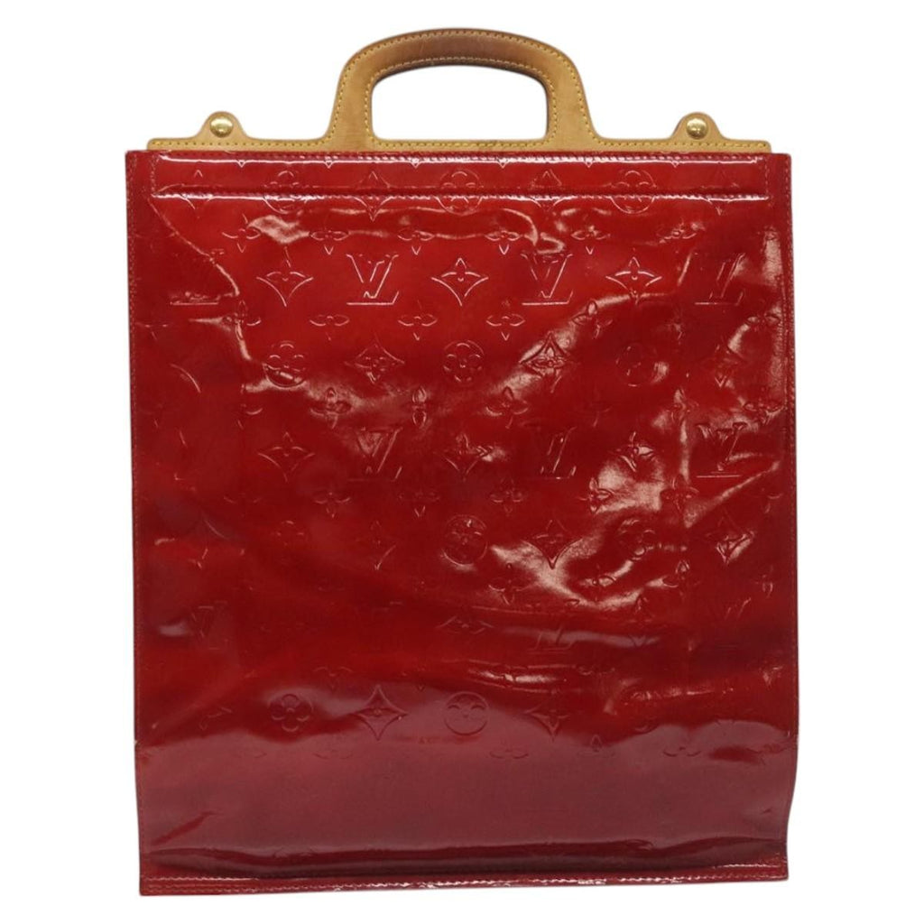 Louis Vuitton Stanton Handbag Monogram Vernis Red Patent_Leather Tote Bag