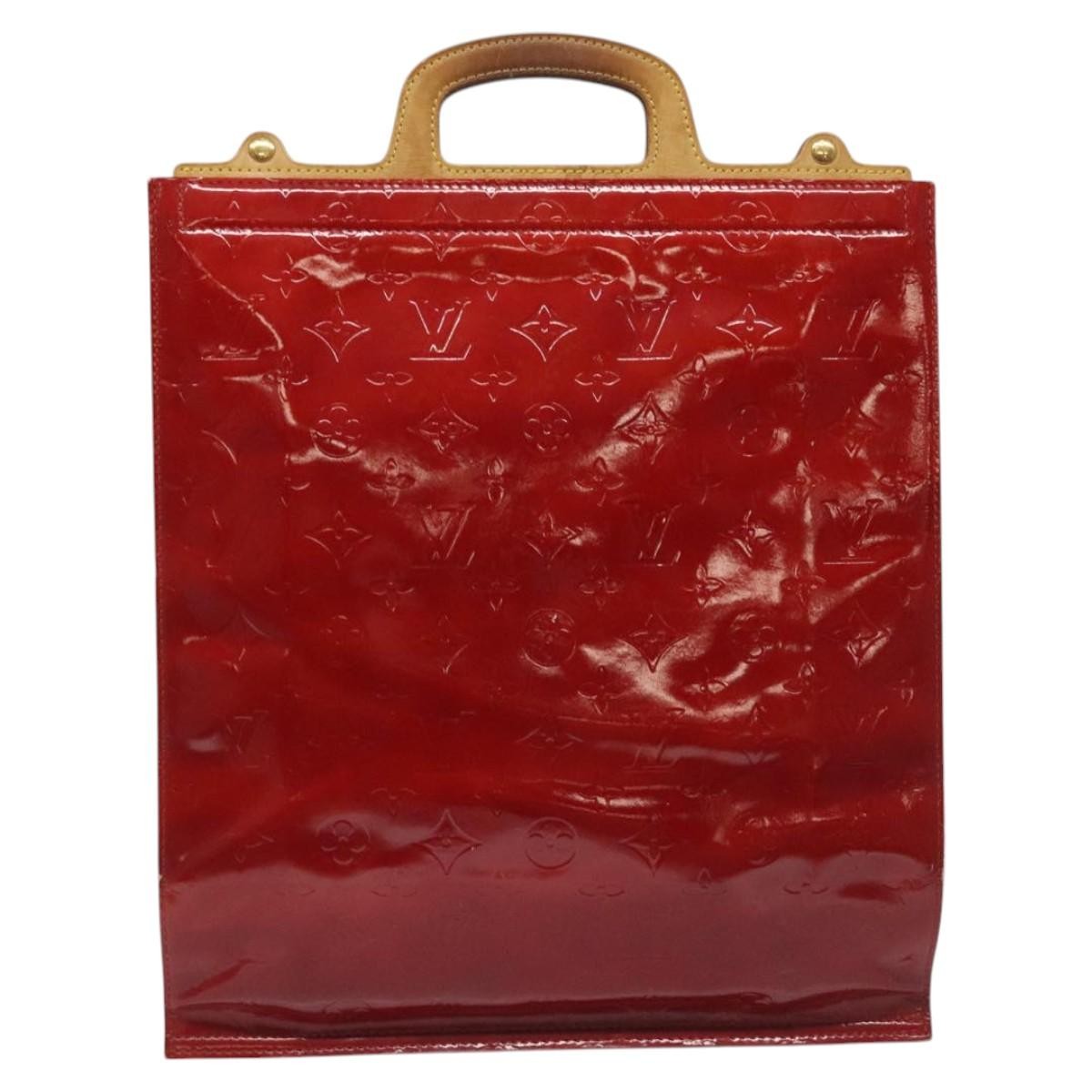 Louis Vuitton Stanton Handbag Monogram Vernis Red Patent_Leather Tote Bag