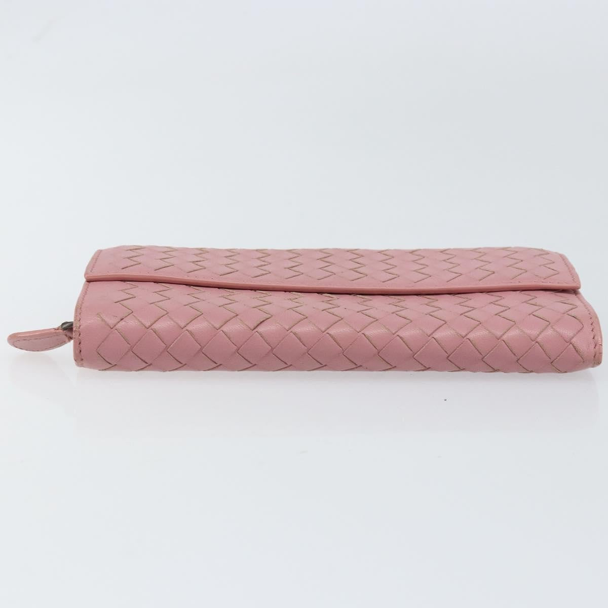 Bottega Veneta Intrecciato Long Zip  Wallet Leather Pink Leather Wallets Accessory
