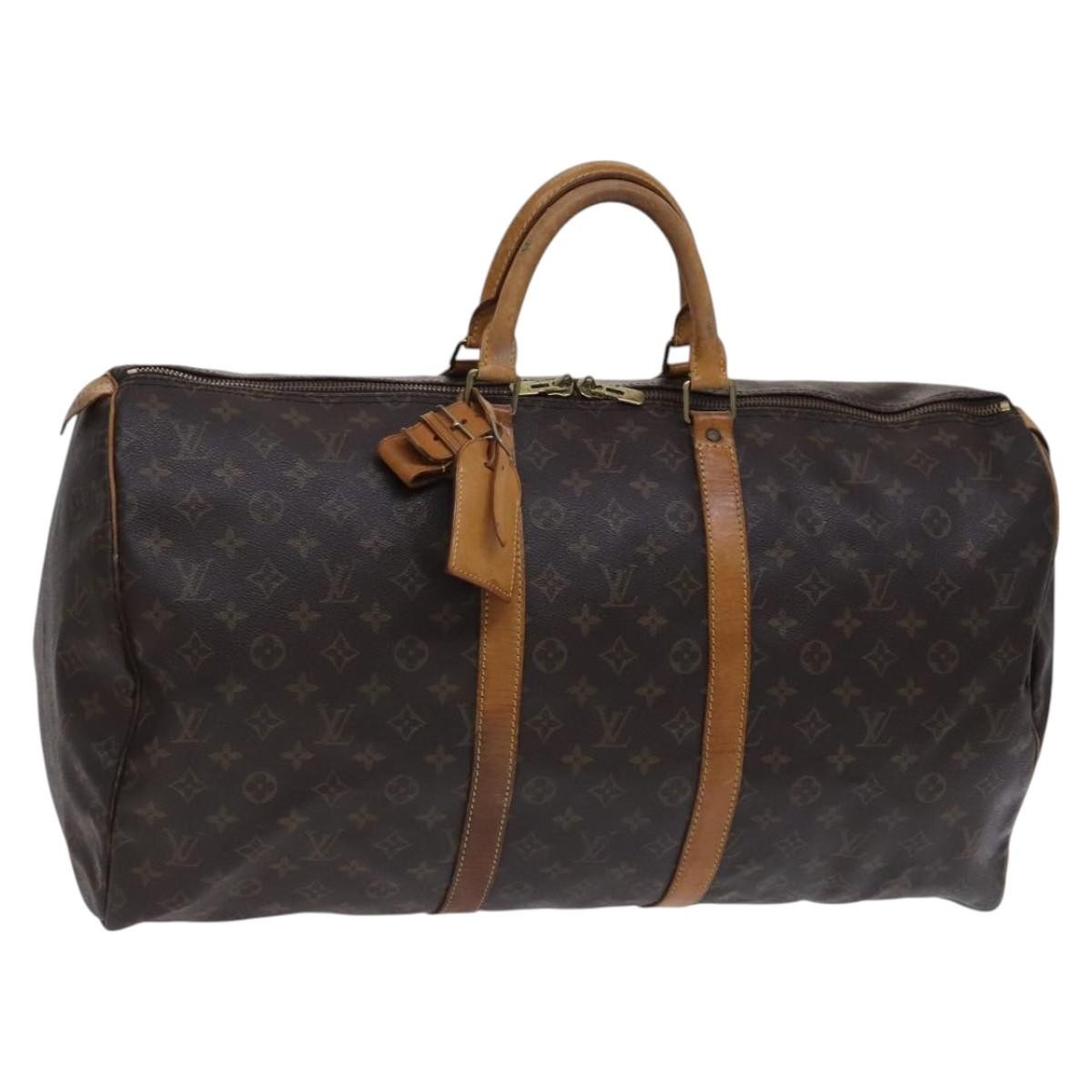 Louis Vuitton Keepall Bag Monogram Canvas Brown Canvas Travel Bag