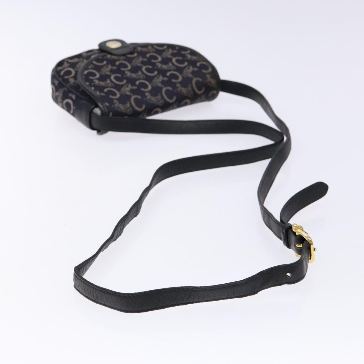 Celine C Sulky Shoulder Bag Canvas And Leather Navy Canvas Shoulder Bag Bag